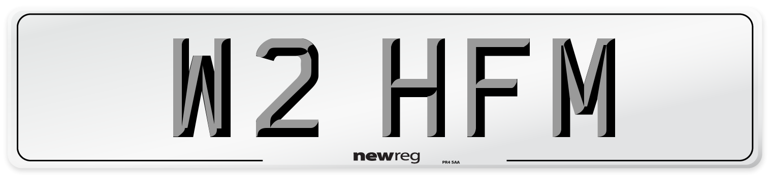 W2 HFM Number Plate from New Reg